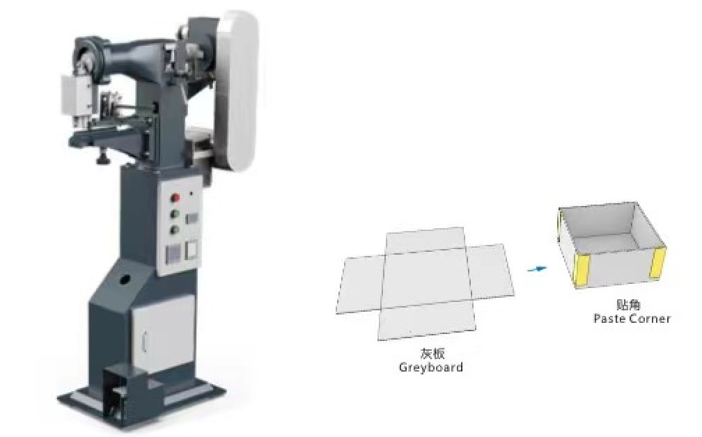 Máquina eléctrica de pegado de adhesivos para cajas de papel de un solo brazo cajas de cartón rígidas para la fabricación de máquinas cajas de esquina de cinta adhesiva